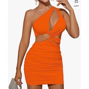 Orange party dress size small NWT #118